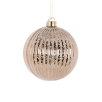 Champagne Mercury Ribbed Bauble 12cm