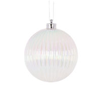 Iridescent Ribbed Bauble 12cm