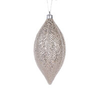 Champagne Feather Drop Bauble 16cm
