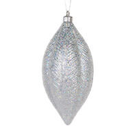 Silver Feather Drop Bauble 16cm