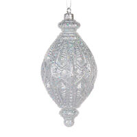 Silver Intricate Drop Bauble 16cm
