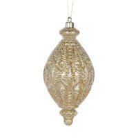 Metallic Gold Intricate Drop Bauble 16cm