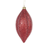 Matte Red Feather Drop Bauble 16cm