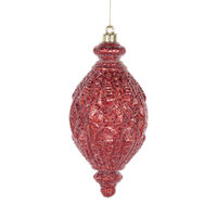 Matte Red Intricate Drop Bauble 16cm