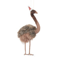 Wool Emu with Santa Hat 25cm