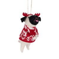 Wool Bulldog with Sweater 11cm