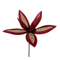 Red Hessian Poinsettia Flower 25cm