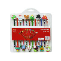 Christmas Pencils/Erasers Set