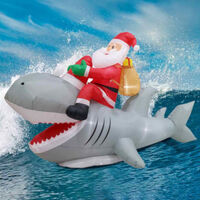Inflatable Santa on Shark Rider 2.5m 1pc 2A Colours