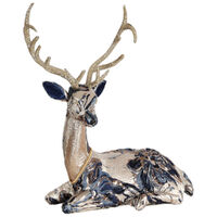 Chinois Brocade Lying Deer Blue 41cm