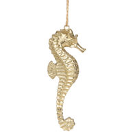 Golden Hanging Seahorse Ornament 12cm
