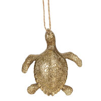 Golden Hanging Turtle Ornament 8cm