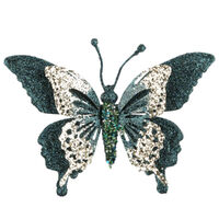 Sheena Glitter Clip on Butterfly Peacock 18cm