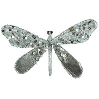 Shayle Glitter Clip on Dragonfly Blue 15cm