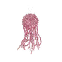 Fuzzy Tassel Hanging Tree Decoration Pink 9cm