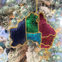 Australia Forever Sequin Tree Decoration 10cm