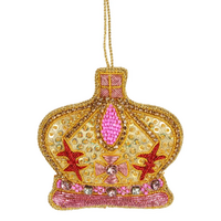 Coronation Crown Sequin Hanging Decoration 10cm