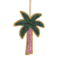 Brissie Palm Tree Sequin Hanging Decoration 14cm