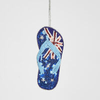 Aussie Thong Sequin Hanging Decoration 13cm