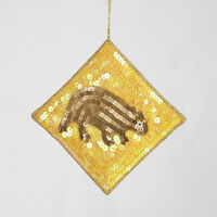 Wombat Crossing Sequin Hanging Decoration 10cm