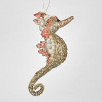 Deluxe Seahorse Pink Sequin Hanging Decoration 22cm