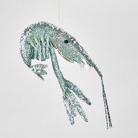 Glitter Prawn Mint Sequin Hanging Decoration 20cm