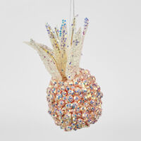 Shimmer Pineapple Pink Sequin Hanging Decoration