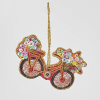 Flora Bicycle Sequin Hanging Decoration