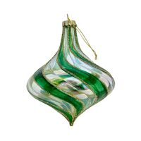 Green Swirl Hanging Ornament 12cm