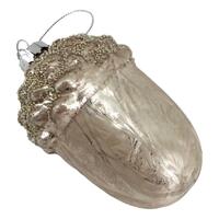 Gold Glass Acorn Ornament 12cm