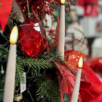 Tall Clip Candles White LED Set of 10 15cm
