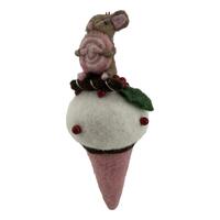 Mouse Pink Ice Cream Hanging 23cm