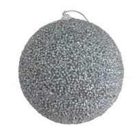 Silver Medium Glitter Ball 15cm