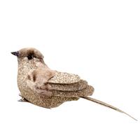Champagne Glitter Wings Bird 12cm