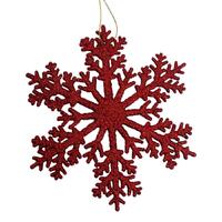 Red Snowflake Hanging 15cm