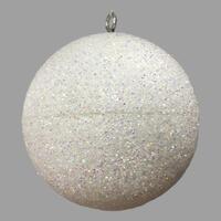 White Glitter Ball Hanging 20cm