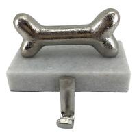 Silver Dog Bone Stocking Hanger 13cm