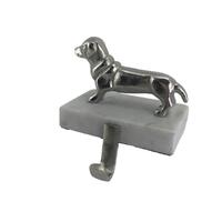 Silver Dog Stocking Hanger 13cm