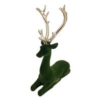 Green Gold Sitting Deer 39cm