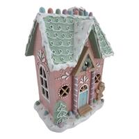 Mint Pink Gingerbread LED 33cm