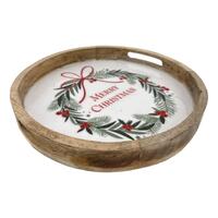 Summer Christmas Round Tray 34cm