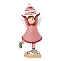 Pink Angel Holding Cake 65cm
