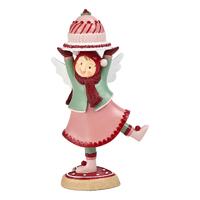 Pink Angel Holding Cake 17cm