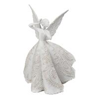 White Lace Standing Angel Right 39cm