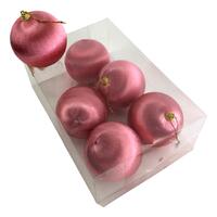 Pink Silk Ball Hanging 6pk 8cm