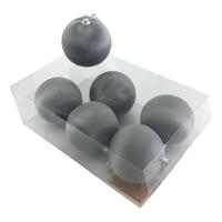 Grey Silk Ball Hanging 6pk 8cm