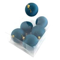 Teal Silk Ball Hanging 6pk 8cm