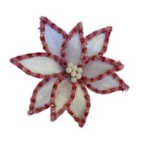 Pink White Poinsettia 32cm