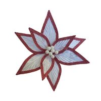 White Red Poinsettia 30cm