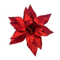 Red Metallic Poinsettia 33cm